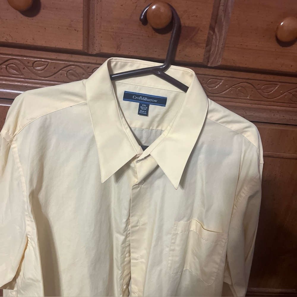 Croft And Barrow Men’s Long Sleeve Yellow Shirt XXL
